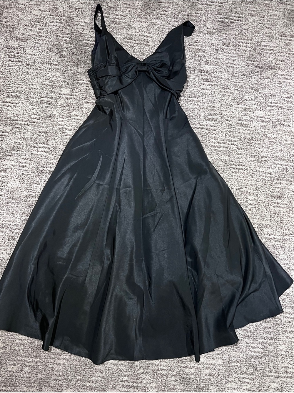Nicole Miller Black Midi Dress with Bow Front